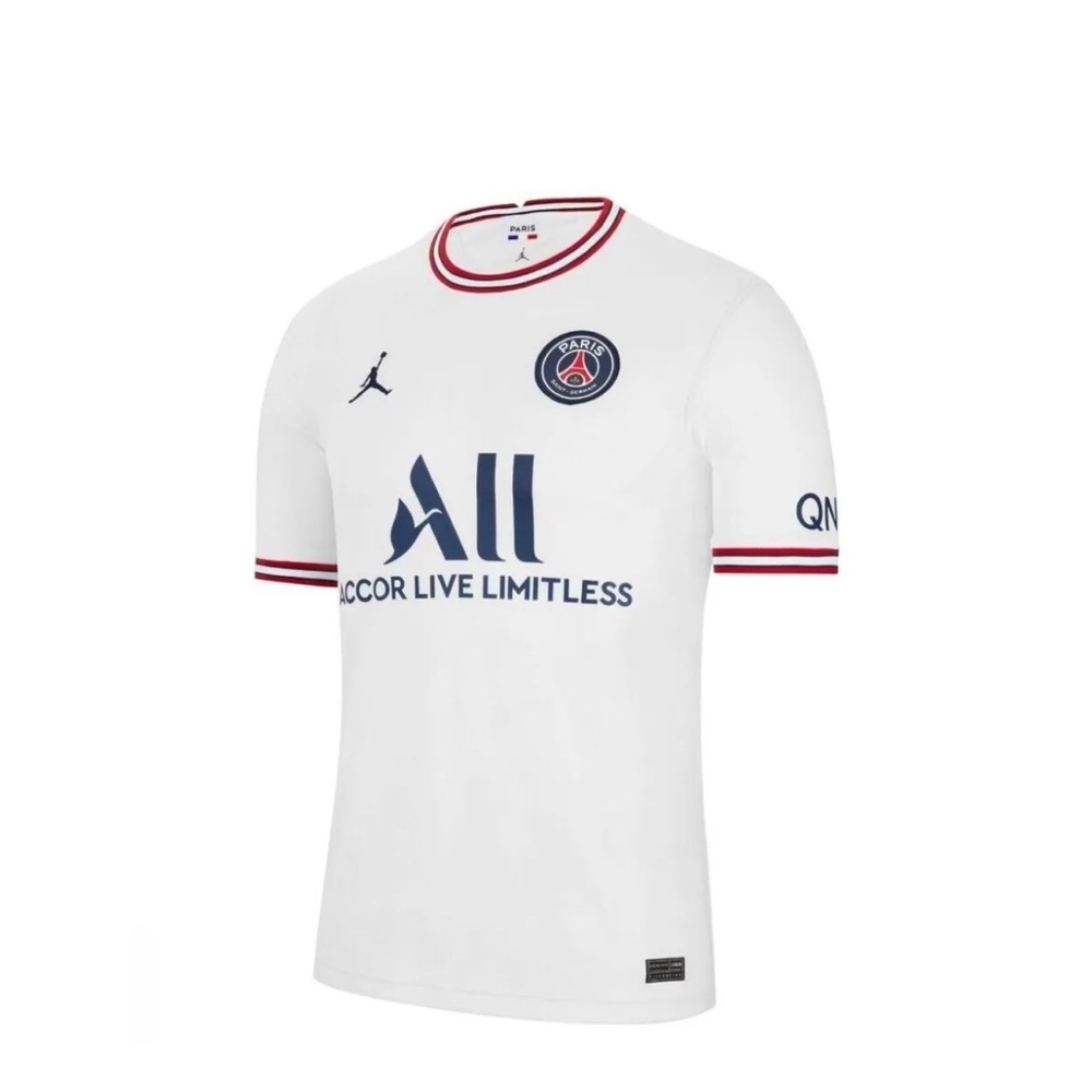 NIKE MEN'S PSG DRI-FIT ADV FOURTH MATCH JERSEY WHITE/NAVY Medium